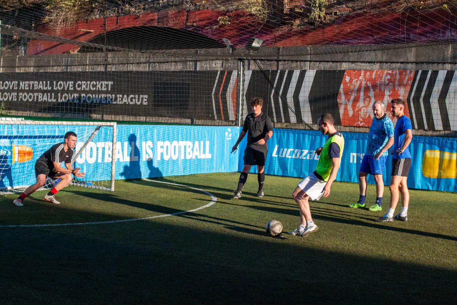 A branded five-a-side activation for Lucozade Sport and adam&eve
